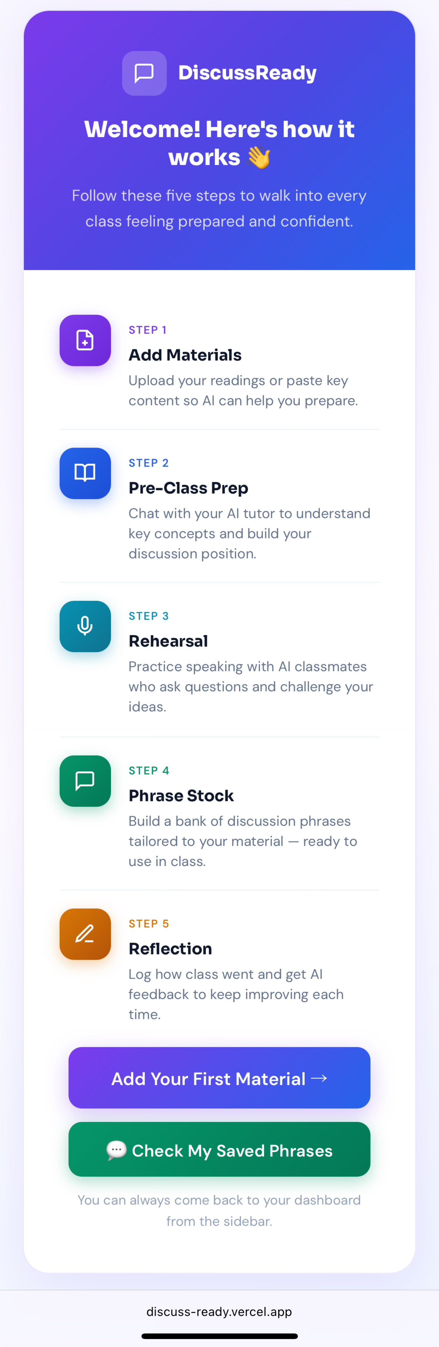 DiscussReady — how it works