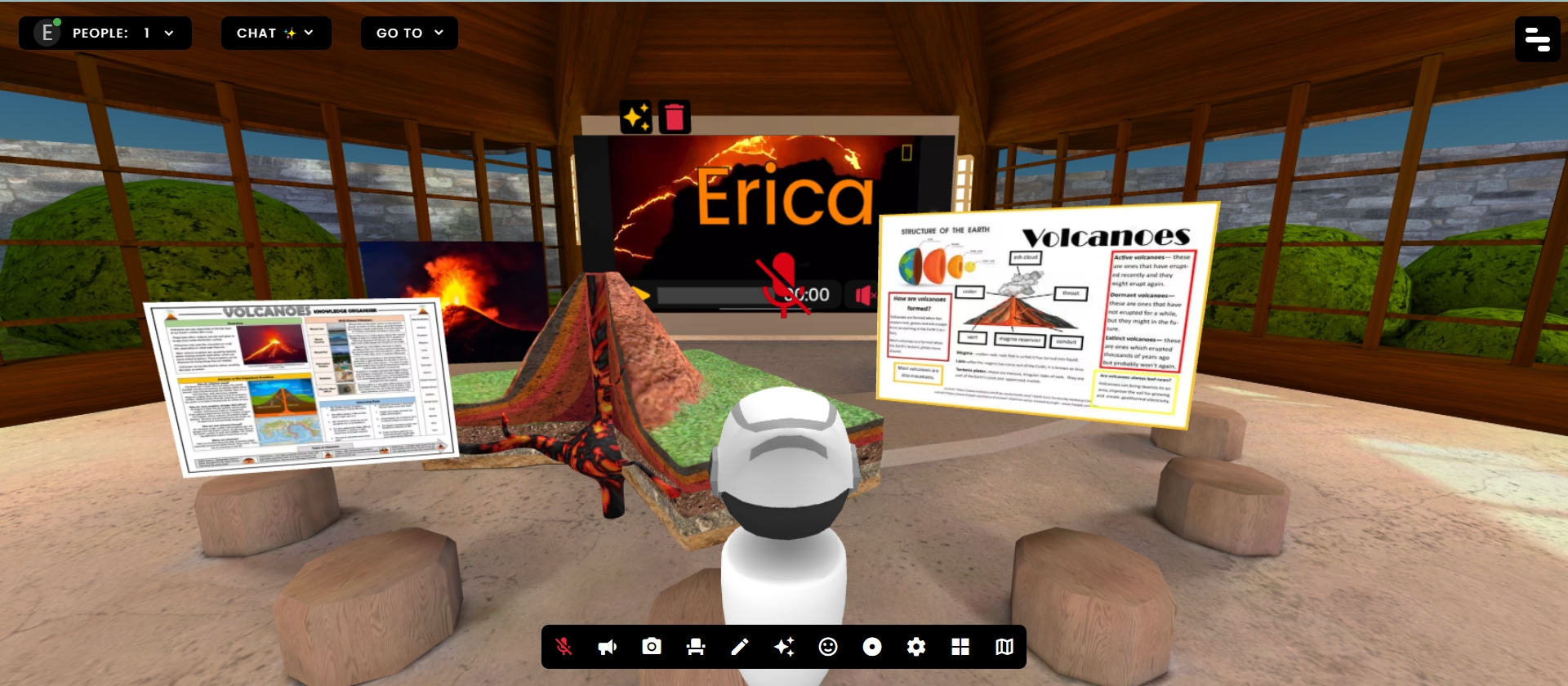 VR volcano room